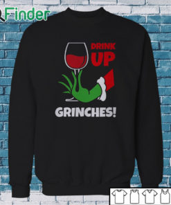 Sweatshirt Women's Drink Up Wine Glass Sweatshirt