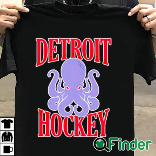 T shirt black Detroit Hockey Octopus T Shirt