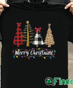 T shirt black Ladies Christmas Tree Merry Christmas Shirt