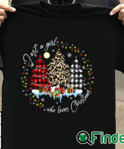T shirt black Merry Christmas Just A Girl Who Loves Christmas Tree Unisex Sweatshirt
