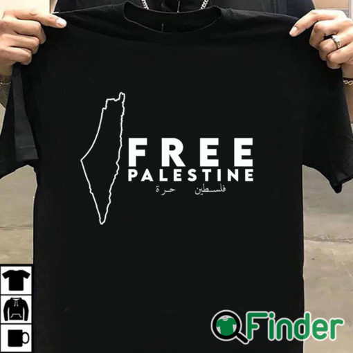 T shirt black Palestine Free Palestine Free Gaza Palestine Flag Arabic T Shirt