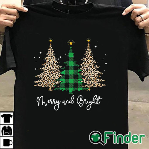 T shirt black Vintage Christmas Tree Black Merry And Bright Crew Neck Sweatshirt