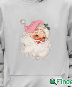 Unisex Hoodie Pink Vintage Santa Claus Unisex Sweatshirt