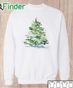 Unisex Sweatshirt Christmas Tree Evergreen Watercolor Throw Shirt