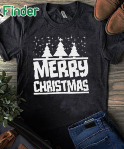 black T shirt Christmas Tree Snow Star Holiday Xmas Snowflake Mens Women Unisex Tee T Shirt