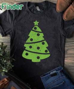 black T shirt Distressed Green Christmas Tree Sweatshirt
