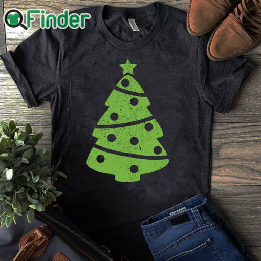 black T shirt Distressed Green Christmas Tree Sweatshirt