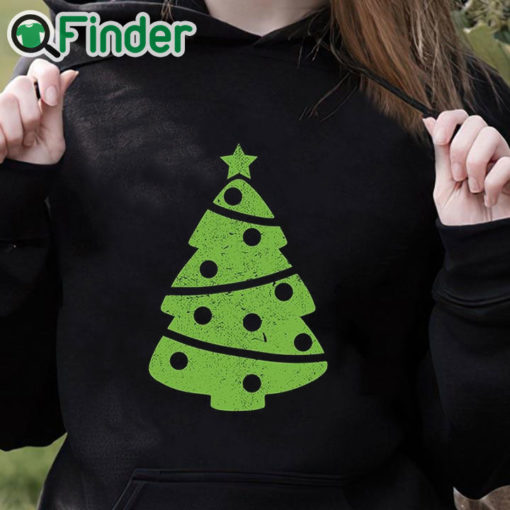 black hoodie Distressed Green Christmas Tree Sweatshirt