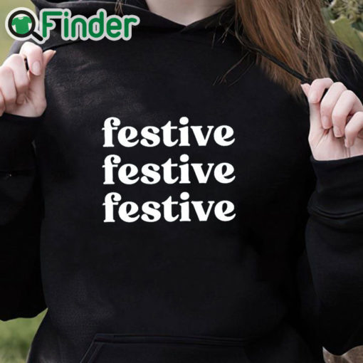 black hoodie Festive Sweatshirt