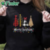 black hoodie Ladies Christmas Tree Merry Christmas Shirt