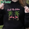 black hoodie Tropical Christmas Florida Flamingo Deck the Palms Sweatshirt