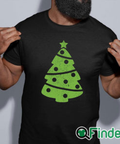 black shirt Distressed Green Christmas Tree Sweatshirt