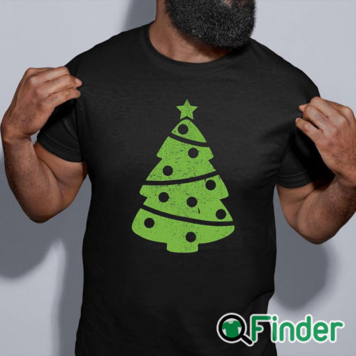 black shirt Distressed Green Christmas Tree Sweatshirt