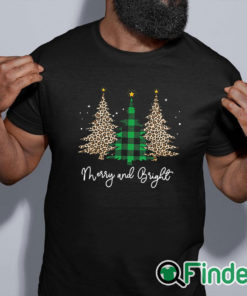 black shirt Vintage Christmas Tree Black Merry And Bright Crew Neck Sweatshirt
