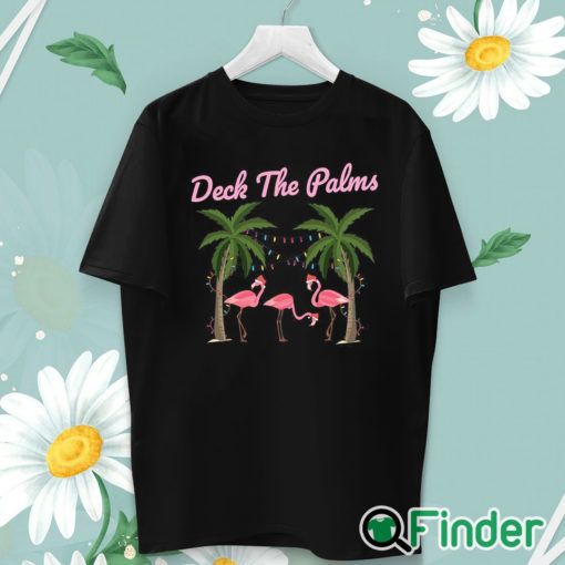 unisex T shirt Tropical Christmas Florida Flamingo Deck the Palms Sweatshirt