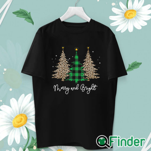 unisex T shirt Vintage Christmas Tree Black Merry And Bright Crew Neck Sweatshirt