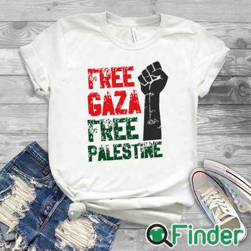 white T shirt Free Gaza Free Palestine T shirt