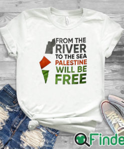 white T shirt From The River To The Sea Palestine Will Be Free Shirt