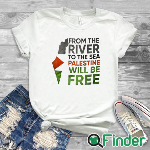white T shirt From The River To The Sea Palestine Will Be Free Shirt