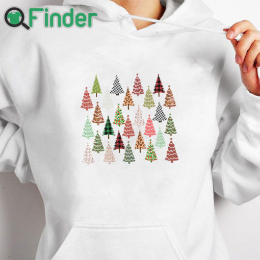 white hoodie Christmas Tree Sweater Simple Christmas Sweaters Christmas