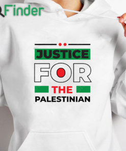 white hoodie Justice for Palestine quotes t shirt
