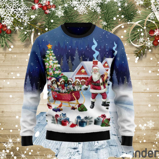 Beagle Santa Sled Ugly Christmas Sweater