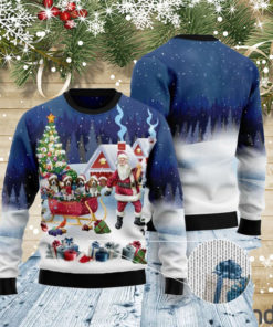 Beagle Santa Sled Ugly Christmas Sweater Hoodie