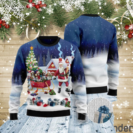 Beagle Santa Sled Ugly Christmas Sweater Hoodie