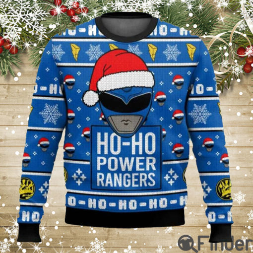 Blue Ranger Ho Ho Power Rangers Ugly Christmas Sweater