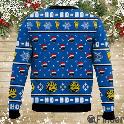 Blue Ranger Ho Ho Power Rangers Ugly Christmas Sweaters