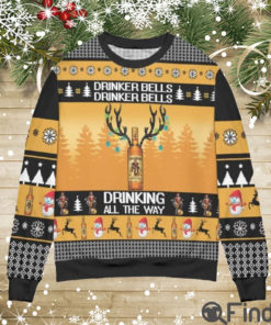 Captain Morgan Drinker Bells Drinking All The Way Ugly Christmas Sweaters