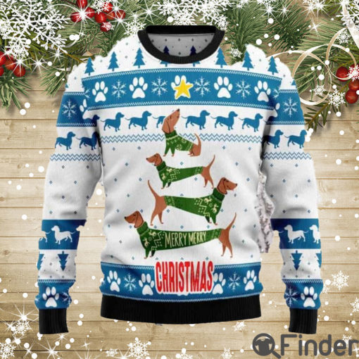 Cute Dachshund Christmas Tree Ugly Sweater