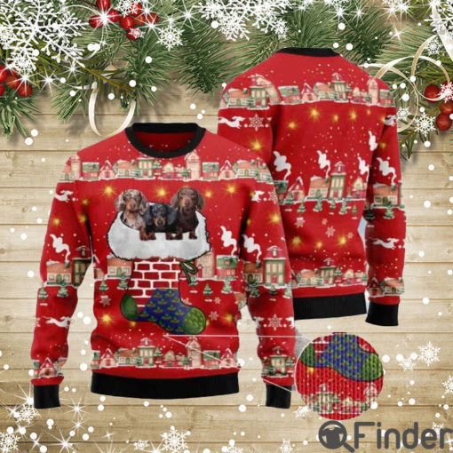 Dachshund In Christmas Stocking Ugly Christmas Sweaters