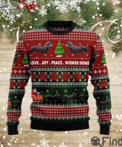 Dachshund Love Joy Peace Wiener Dogs Ugly Christmas Sweater