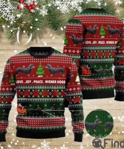 Dachshund Love Joy Peace Wiener Dogs Ugly Christmas Sweaters