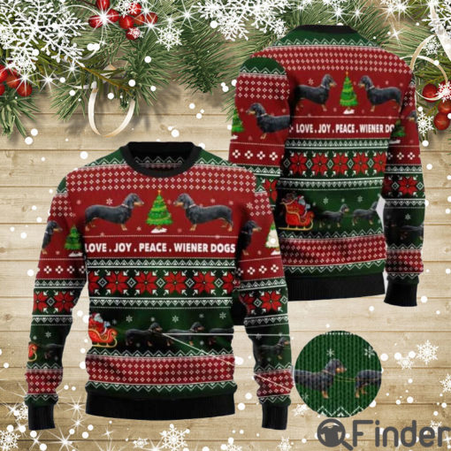 Dachshund Love Joy Peace Wiener Dogs Ugly Christmas Sweaters