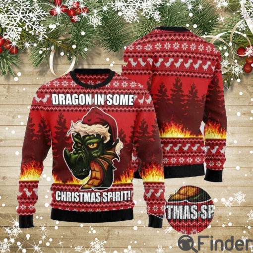 Dragon In Some Christmas Spirit Ugly Christmas Sweaters