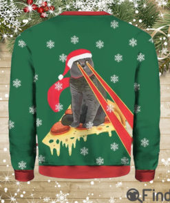 Drax Pizza Cat With Laser Eyes Ugly Christmas Sweater Hoodie