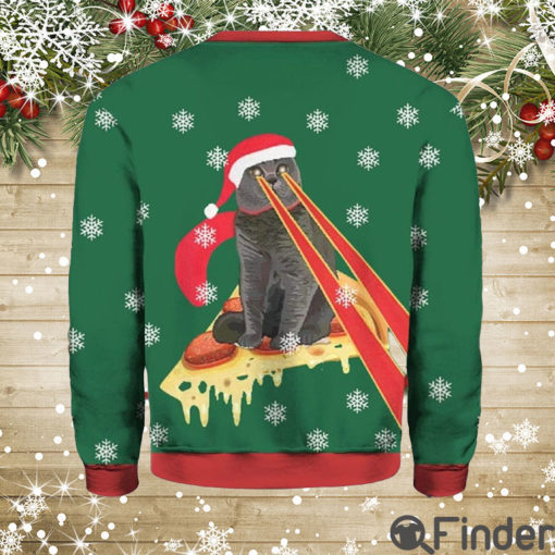 Drax Pizza Cat With Laser Eyes Ugly Christmas Sweater Hoodie