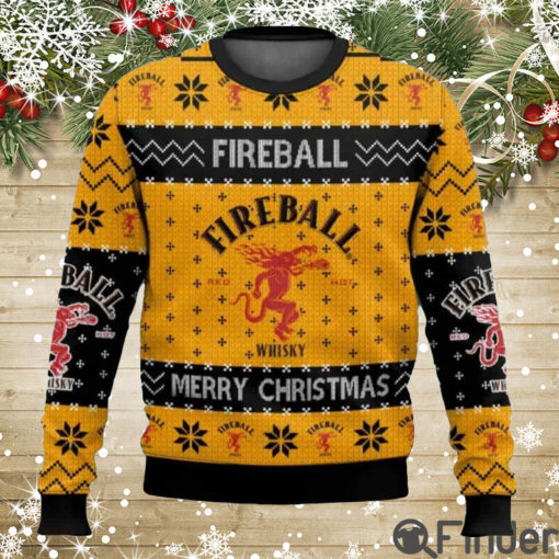 Fireball Cinnamon Whisky Ugly Christmas Sweater