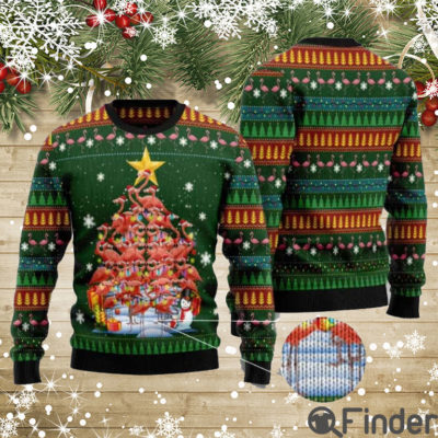 Flamingo Christmas Tree Christmas Sweaters