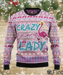 Flamingo Pink Flamingo Lady Ugly Christmas Sweater