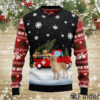 Golden Retriever Red Truck Ugly Christmas Sweater