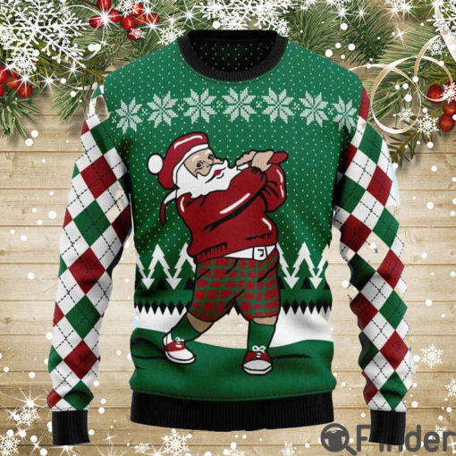 Golfer Santa Claus Ugly Christmas Sweater