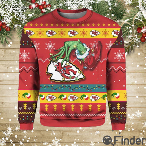 Grnch Stole Chiefs Ugly Christmas Sweaters