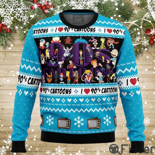 I love the 90s Cartoons Christmas Sweater