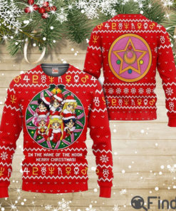 In the Name of the Moon Sailor Moon Ugly Christmas Sweater Gif For Christmas