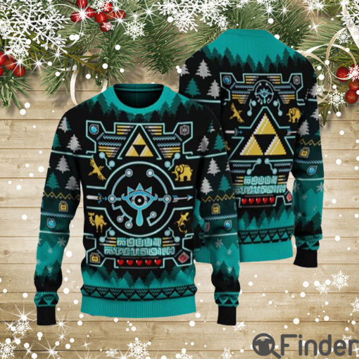 Legend Of Zelda Ugly Sweater, Sheikah Eye Triforce Symbol Legend Of Zelda Sweater 2023