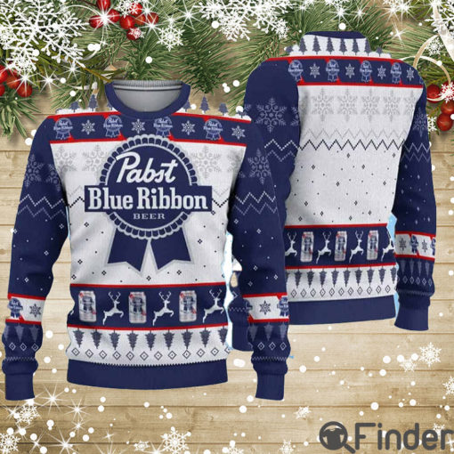 Pabst Blue Beer Ugly Christmas Sweater