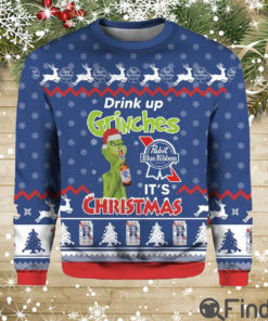 Pabst Blue Ribbon Drink Up Grinches Ugly Christmas Sweaters